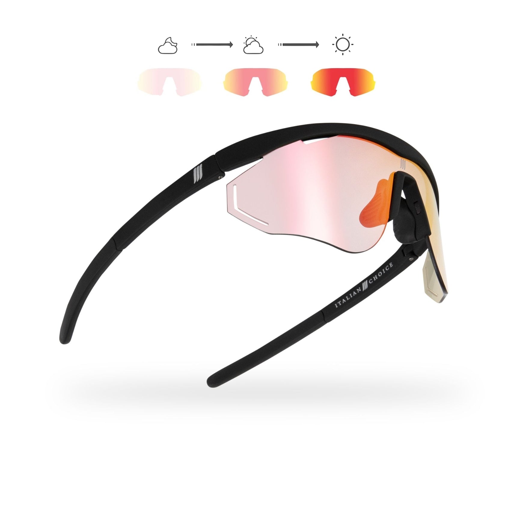 IC1 Cromica Arancio photochromic sunglasses kit lifestyle photo